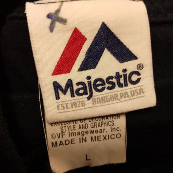 Cleveland Indians Majestic tshirt mens L Large blue C logo short sleeve MLB - Picture 6 of 8